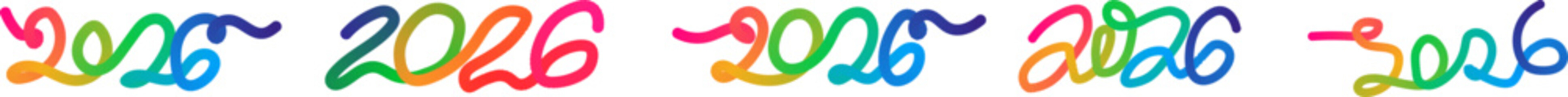 “2026 Line Typing” — a modern line-style illustration representing the year 2026 in a clean, minimal, and futuristic typography design.