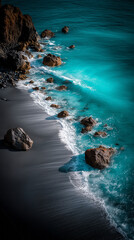 waves on the beach of madeira
