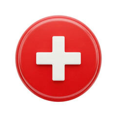 Obraz premium Red cross emblem isolated on transparent background
