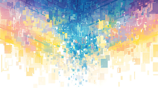 Matrix digital code rain 2D wallpaper