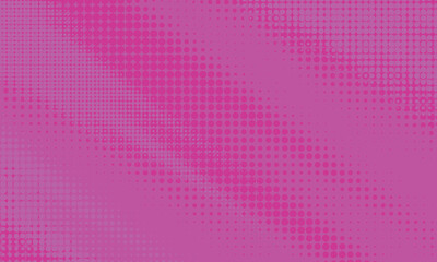 Vibrant magenta pop art background featuring a dynamic, varying halftone dot pattern for a retro comic book style.