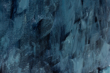 Blue abstract oil painting texture with brush strokes