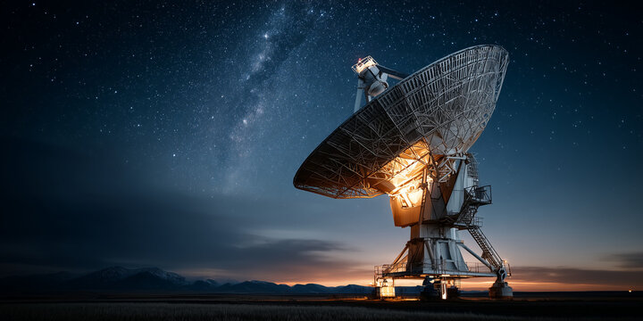 Satellite internet expansion ground station technology enhances connectivity in remote areas at night