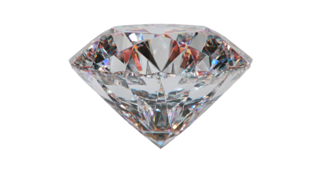 Sparkling diamond gemstone with clear facets and brilliance, luxury jewelry isolated on white background