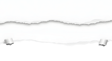 Torn paper with curled edges isolated on transparent background for your design