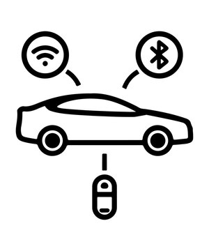 black car with wifi and bluetooth clip art preview