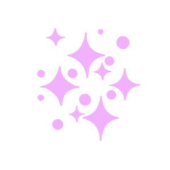 Playful cluster of solid pastel pink sparkles and dots in a soft, dreamy, and minimal flat design