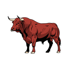bull with a white background