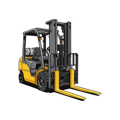 forklift truck isolated on white	