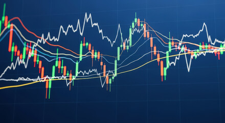 Analyzing Market Trends A Detailed Candlestick Chart Displaying Stock Price Fluctuations and Moving Averages for Strategic Investment Decisions and Financial Growth