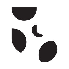 Abstract black shapes on a white background geometric design