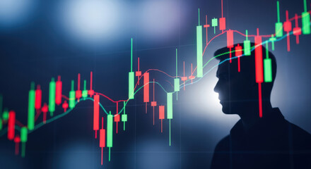 Analyzing Market Trends A Silhouette Contemplates Financial Charts and Investment Strategies for Future Growth and Success in the Stock Market Analysis