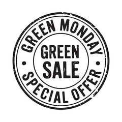 Green monday sale special offer stamp graphic