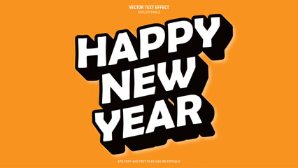 Happy new year vintage style text effect