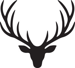  Majestic Deer Antler Rack Silhouette Vector.