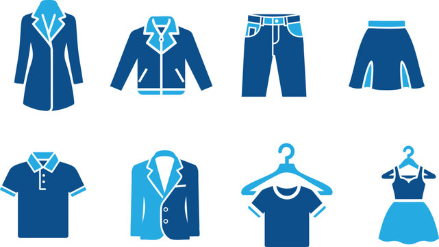 Fashion and Clothing Icon Set for E-commerce