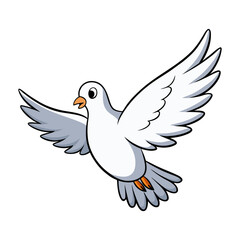 flying dove with open wings