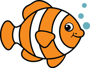Clownfish Vector Icon Line Art