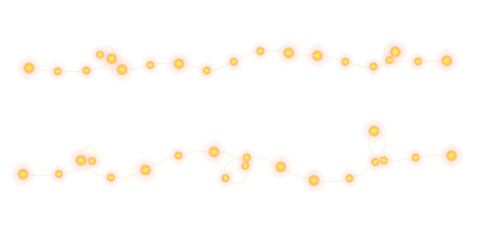 Orange Light String Garland Christmas Festive Background