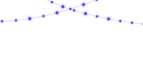 Obraz premium Warm Christmas String Lights Transparent Purple Glow Decoration