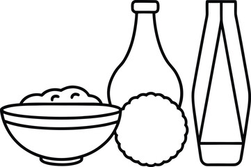 Vector illustration of delicious sushi ramen bowl chopsticks and dumpling for food graphics