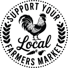 Support Your Local Farmers  | farmers market , farm doodles, farm animal drawings,