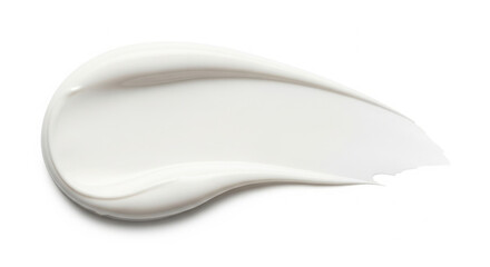 White cosmetic cream swirl texture on white background