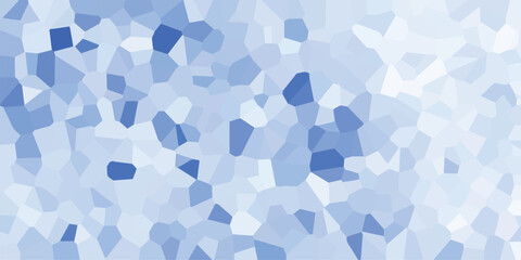 Fototapeta premium Mosaic abstract background with irregular polygonal shapes in varying shades of light to deep blue, creating a vibrant and geometric crystalline pattern