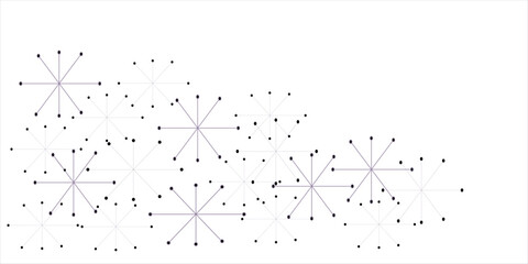 Abstract geometric background with connecting dots and lines with low poly triangle shapes. Polygonal Mesh Background Vector design digital technology concept Global network connection data structure. © ATIA