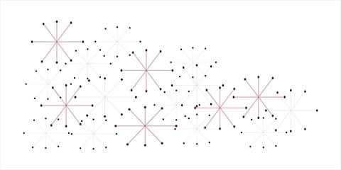 Abstract geometric background with connecting dots and lines with low poly triangle shapes. Polygonal Mesh Background Vector design digital technology concept Global network connection data structure. © ATIA