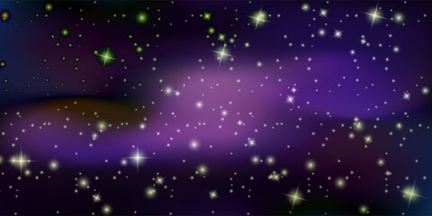 Gradient sunrise starry night background vector design in eps 10