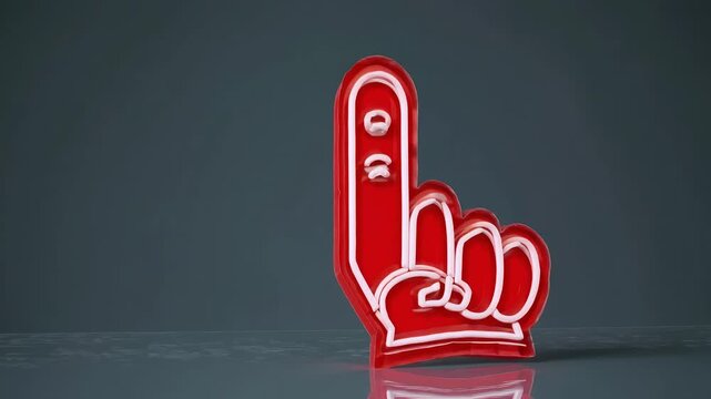 Energetic 4K animation styrofoam finger enthusiastically pumping rhythm ideal sports transitions audience hype videos featuring smooth motion transparent background dynamic visual energy to enhance