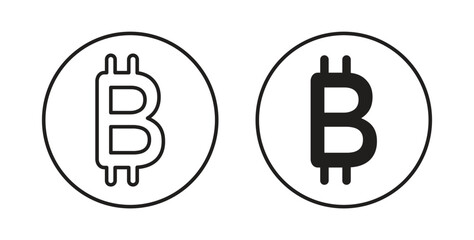 Bitcoin icons set isolated on white background flat vector illustration.