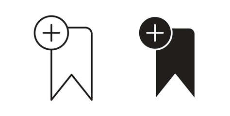 Bookmark add icons set isolated on white background flat vector illustration.