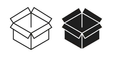 Box icons set isolated on white background flat vector illustration.