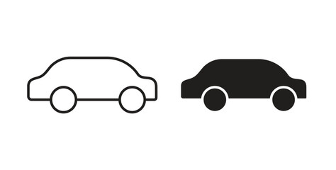 Car icons set isolated on white background flat vector illustration.