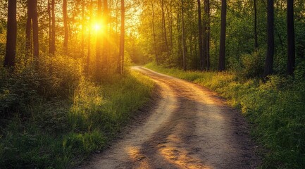 Fototapeta premium Sunlit forest path (12)