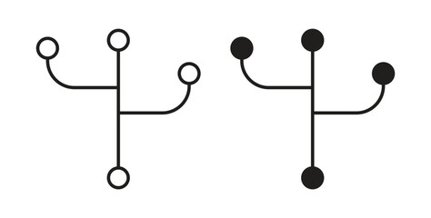 Code branch icons set isolated on white background flat vector illustration.