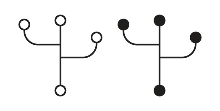 Code branch icons set isolated on white background flat vector illustration.