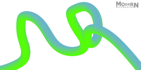 Obraz premium Abstract Green and Blue Gradient Tube on White Background Illustration