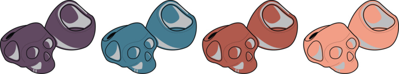 Colorful Pods A Diverse Collection of Modern Earbuds in Varied Hues