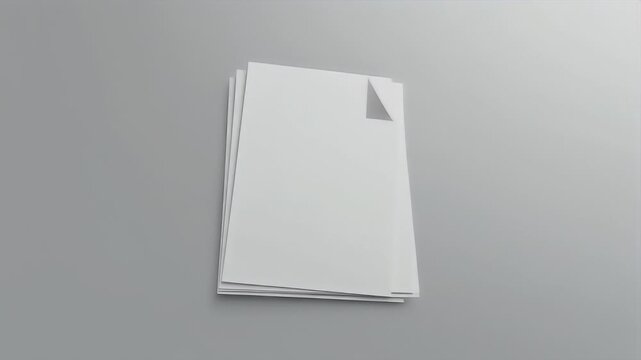 A stack of blank white paper on a gray background.