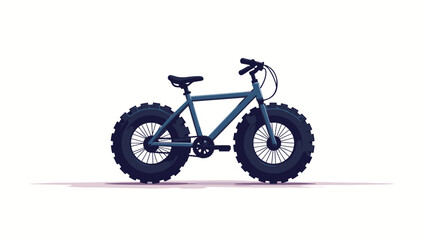 Fototapeta premium Classic bike with snow tires isolated on white background, concept of simplicity and outdoor winter cycling