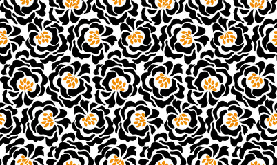 Seamless flowers pattern in vector. Abstract flower pattern design