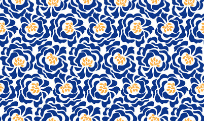 Seamless flowers pattern in vector. Abstract flower pattern design