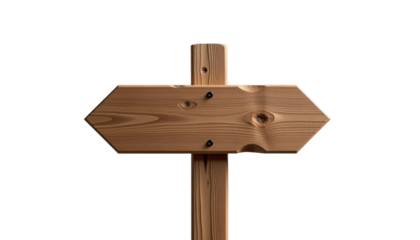 Rustic Wooden Signpost with Arrows Directing Travelers in Serene Nature Setting
