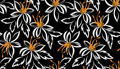 Seamless flowers pattern in vector. Abstract flower pattern design