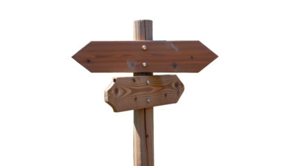 Wooden Signpost with Arrows Indicating Directions Outdoor Environment Captivating Viewpoint for Navigation