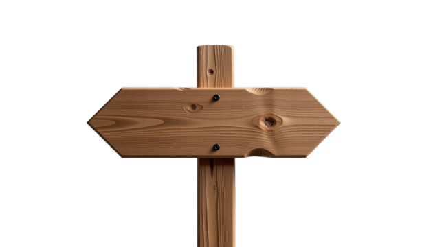 Rustic Wooden Signpost with Arrows Directing Travelers in Serene Nature Setting