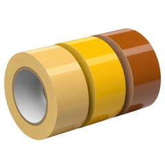 Colorful adhesive tape rolls isolated on a transparent background